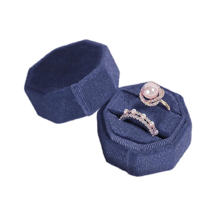 

Double Slots Rings Box Flannel Material for Proposal Ceremony Anniversary 1 темно-синий