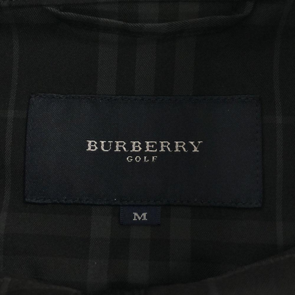 BURBERRY Sanyo Shokai Check Pattern golf Zip Best M Black x gray Men's Used