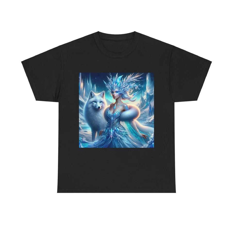 Unisex Adult T Shirt Mystic Arctic Fox Sorceress Artwork XL