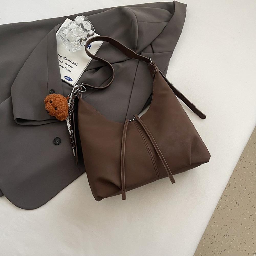 

Замшева сумка через плече. Однотонна сумка через плече. Модна чоловіча жіноча сумочка кавовий