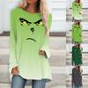 Fashion Plus Size Women's Casual Long Sleeved Round Neck Printed T-shirt