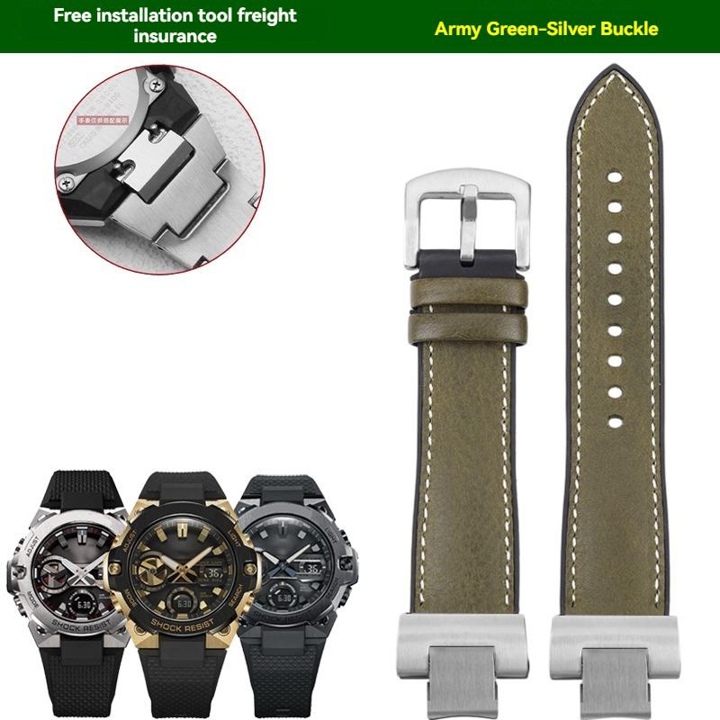Cinturino in pelle italiana e silicone Per Casio G-SHOCK Steel Heart serie GST-B400 cinturino per orologio alla moda casual