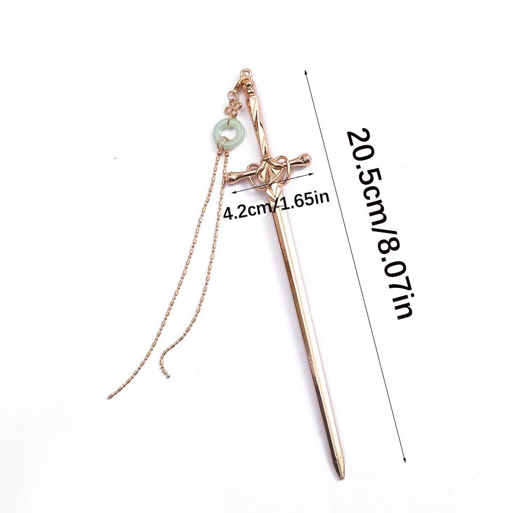 1 Stück Täglicher Schmuck Machen Modevolle Vintage Neuheit Schwert Haarnadel Kopfschmuck Chinesischer Stil Haarstäbchen Pferdeschwanzhalter Haarschmuck