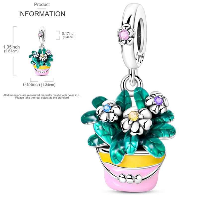 New Copper Charms Beads Sunflower Flower Daisy Original Charm Pendant Fit Charm Bracelets Diy Jewelry Birthday Gift