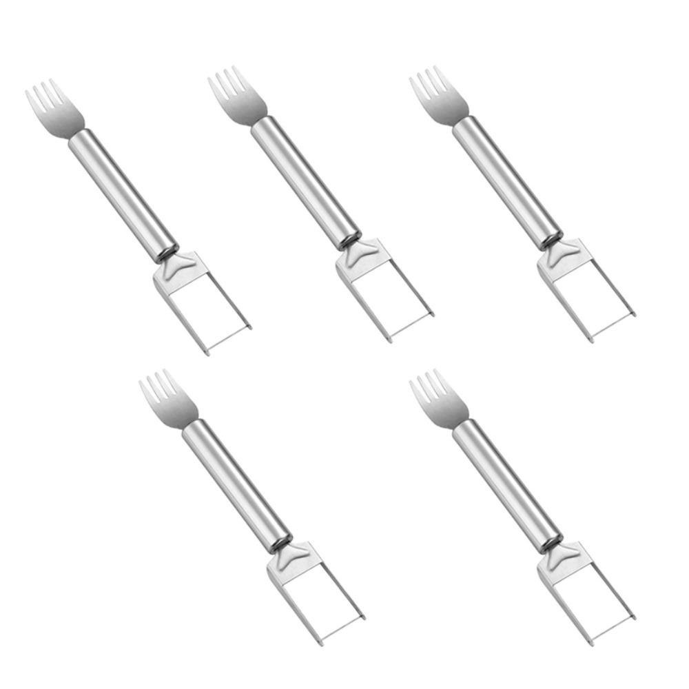 

5PCS Rust-proof Watermelon Fork Slicer Stainless Steel Watermelon Digger Durable Fruit Fork Summer with Line