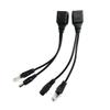 Durability PoE Injector and Splitter Set for Efficient Power Delivery To NonPoE Devices with Ethernet Cable 17cm