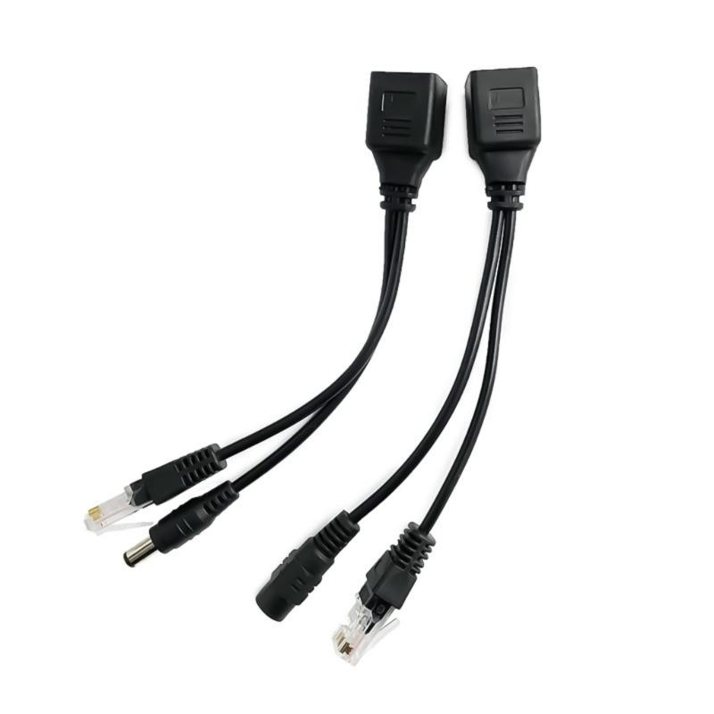 Durability PoE Injector and Splitter Set for Efficient Power Delivery To NonPoE Devices with Ethernet Cable 17cm