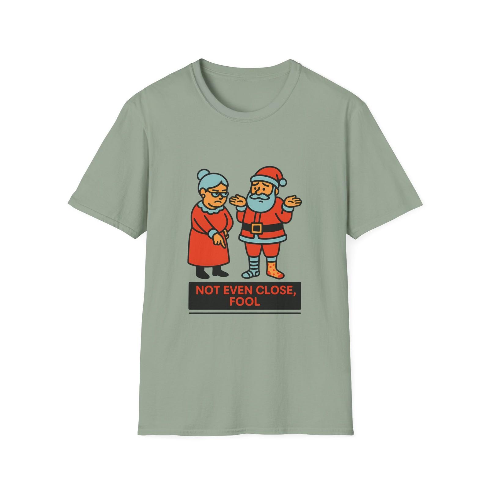Unisex Softstyle T-Shirt Mens Womens Tees Top Mrs. Claus Santa Socks Funny Whimsical Christmas M