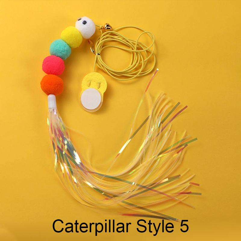 Interaktives Haustier Katze Spielzeug Lustiger Stab Kätzchen Selbst-hi Elastisches Seil Libellenform Feder Glocke Hängend Tür Necken Kätzchen Spielzeug
