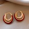 Vintage C-shaped Maillard contrasting ear buckles fashion French court style earrings vintage antique earrings