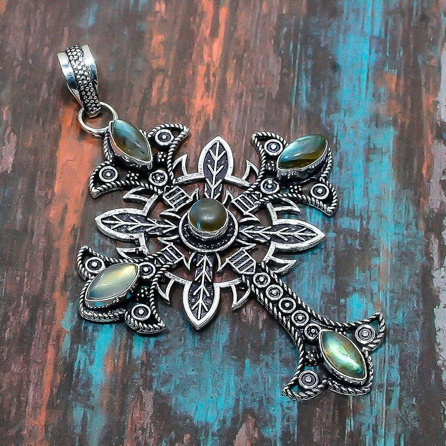 Labradorite Gemstone  925 Sterling Silver Handmade Wonderful Jewelry Pendant