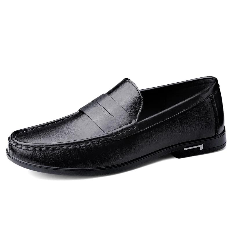 Genuine Leather Men Shoes Casual Men Loafers Breathable Office Formal Shoes Men Designer Slip on Driving Shoes Plus Size 38-46