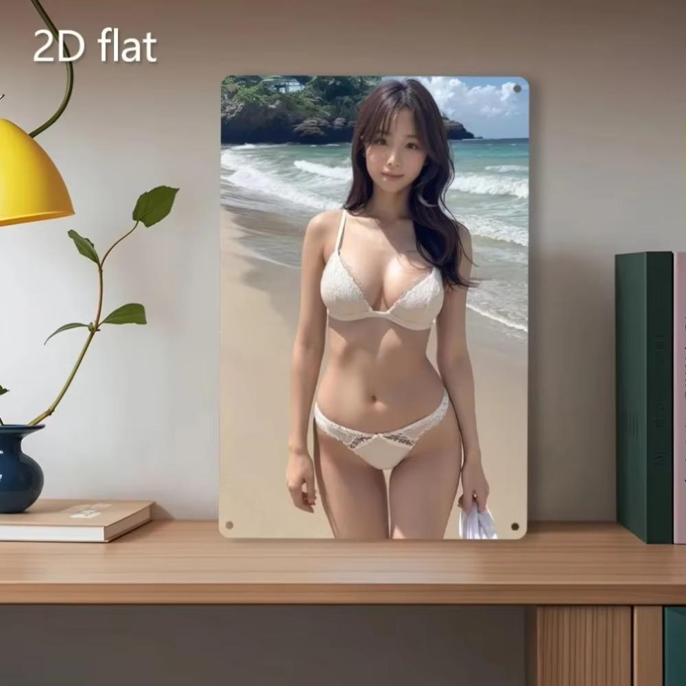 2D Coastal Metal Wall Art Outdoor Weatherproof Iron Plaque with Pre Drilled Holes Home Office Decor