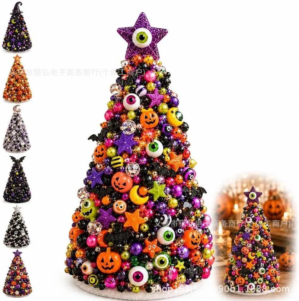 DIY Kralen Kerstboom Knutselpakket, Vintage Kerstman Tafelblad Kerstornament Maakset, Feestelijke Huisdecoratie Cadeau voor Knutselaars NO  BOX