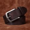 Men's Belt Retro Rub Colored Distressed Pleated Genuine Cattlehide Leather Surface Denim Casual Working Pants Belt