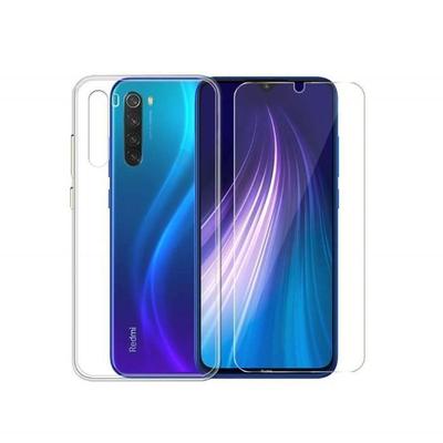 Case for Xiaomi Redmi Note 8+ Tempered Glass - Transparent Silicone Protective Case Cover for Xiaomi Redmi Note 8