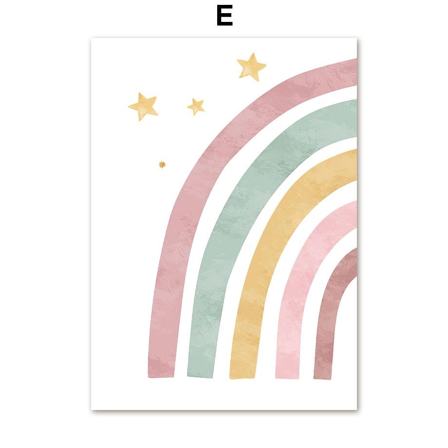 Princess Castle Unicorn Rainbow Sun Star Wall Art Canvas Painting Nordic Posters And Prints Wall Pictures Girl Kids Room Decor