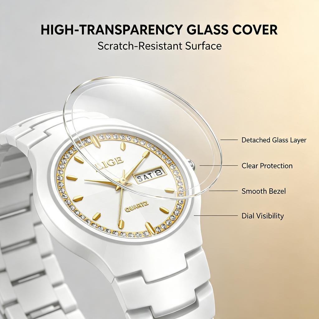 LIGE New Luxury Woman Watch Waterproof Stainless Steel Luminous Date Ladies Watch Simple Casual Women’s Quartz Watches