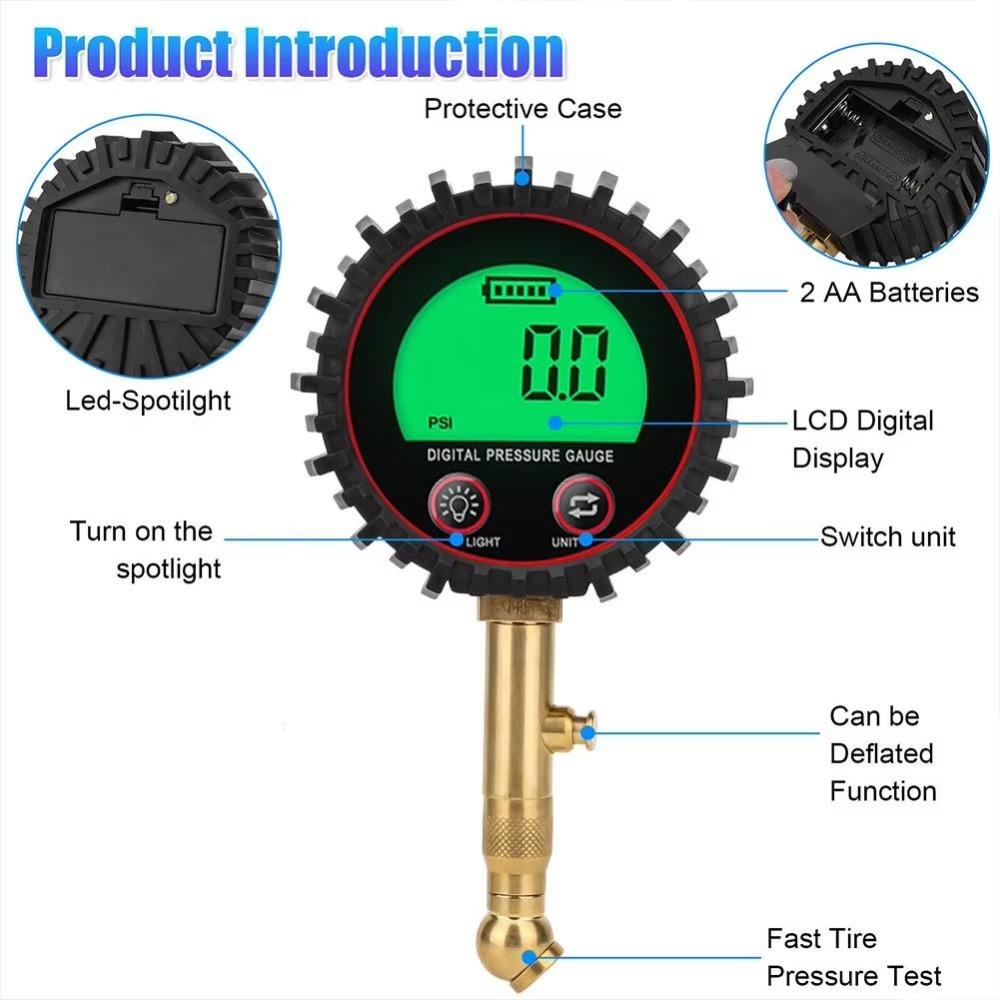 3-255PSI Digital Tire Pressure Gauge Professional Meter Accessories  For Car Truck Motorcycle