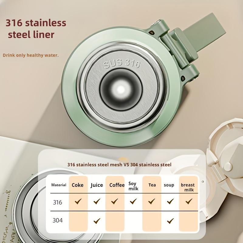 316 Stainless Steel Insulated Water Bottle with Cup Portable Vacuum Flask for Outdoor Activities Handheld Tumbler Keep 24Hr Cold