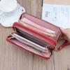 Double Zipper Wallets Lady Money Bag Coin Purse Cards Holder Long Wallets Pu Leather Phone Purse
