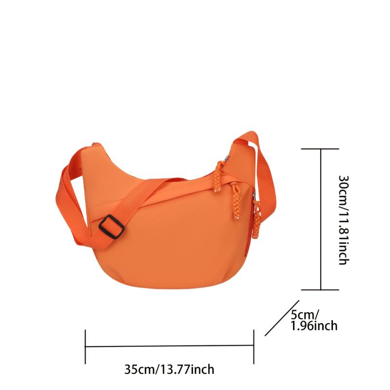 Simple Solid Color Large-capacity Durable Nylon Messenger Bag