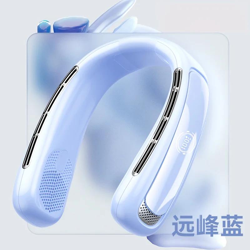 DurableBladeless Neck Fan Usb Mini Portable Charging Digital Display Outdoor Cooling Small Fan
