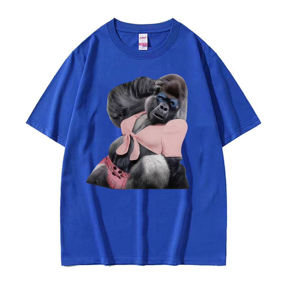 For Her Humor Funny Gorilla Meme Graphic T-shirt Men's Women Fashion Trending T Shirts Short Sleeves Oversized Hot Sale T-shirts