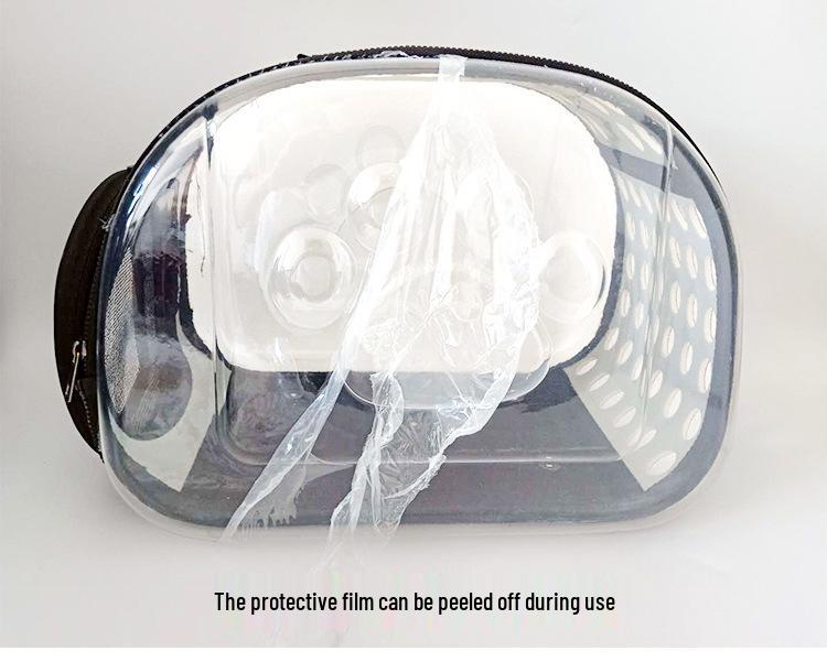 Breathable Foldable Pet Backpack: Portable Transparent Cat & Dog Bag with Large Capacity
