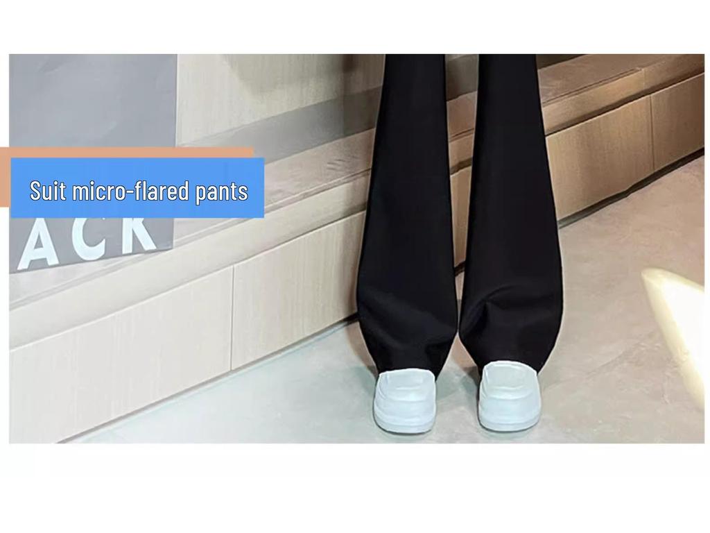 2024 Women's High-Waisted Elastic Slim Fit Black Flared Pants