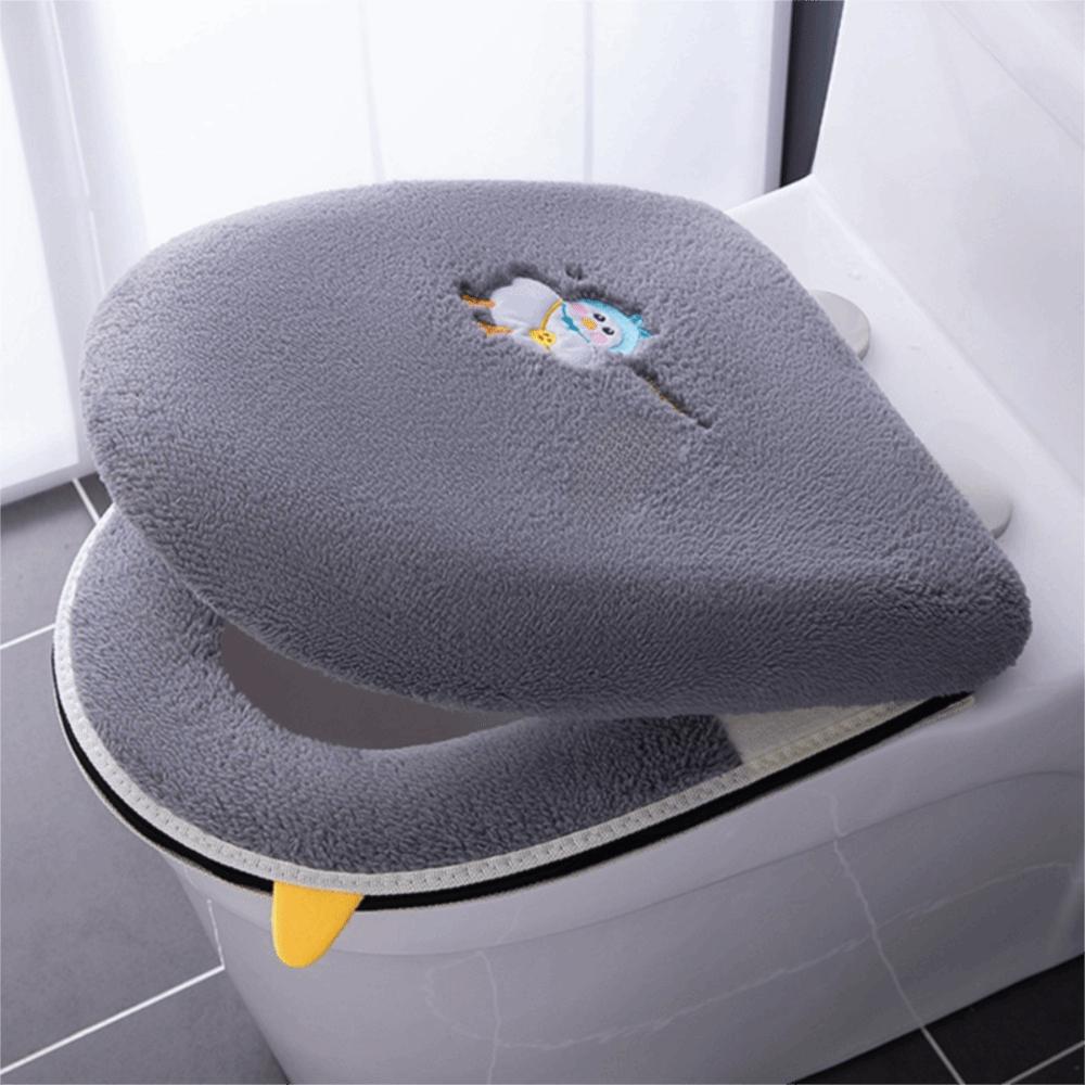 

2PCS/Set Warm Closestool Cover Plush Toilet Seat Cushion 2 in 1 WC Lid Cover Indoor Toilet Style 1
