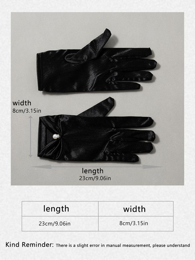 Rękawiczki ślubne Szlachetne i eleganckie damskie białe/czarne urocze rękawiczki balowe do nadgarstka