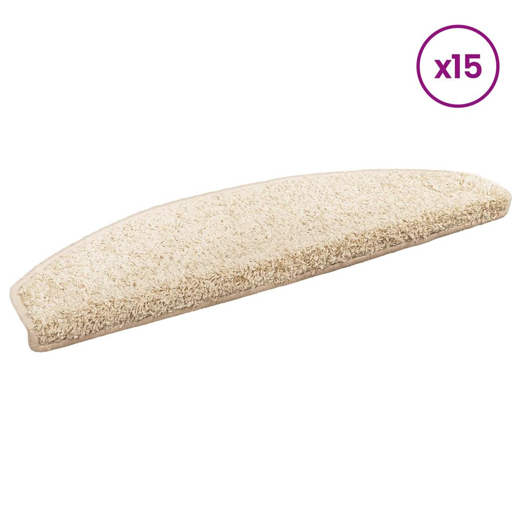 Self Adhesive Stair Protectors Semi Circular 15 Pcs Light Brown