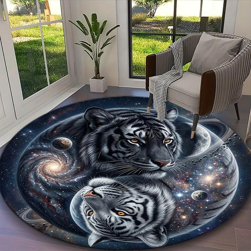 

1pc Mystic Celestial Radiance Printed Chair Rug for Home Office Use, Living Room Kitchen Game Room Round Carpet Diameter 60cm