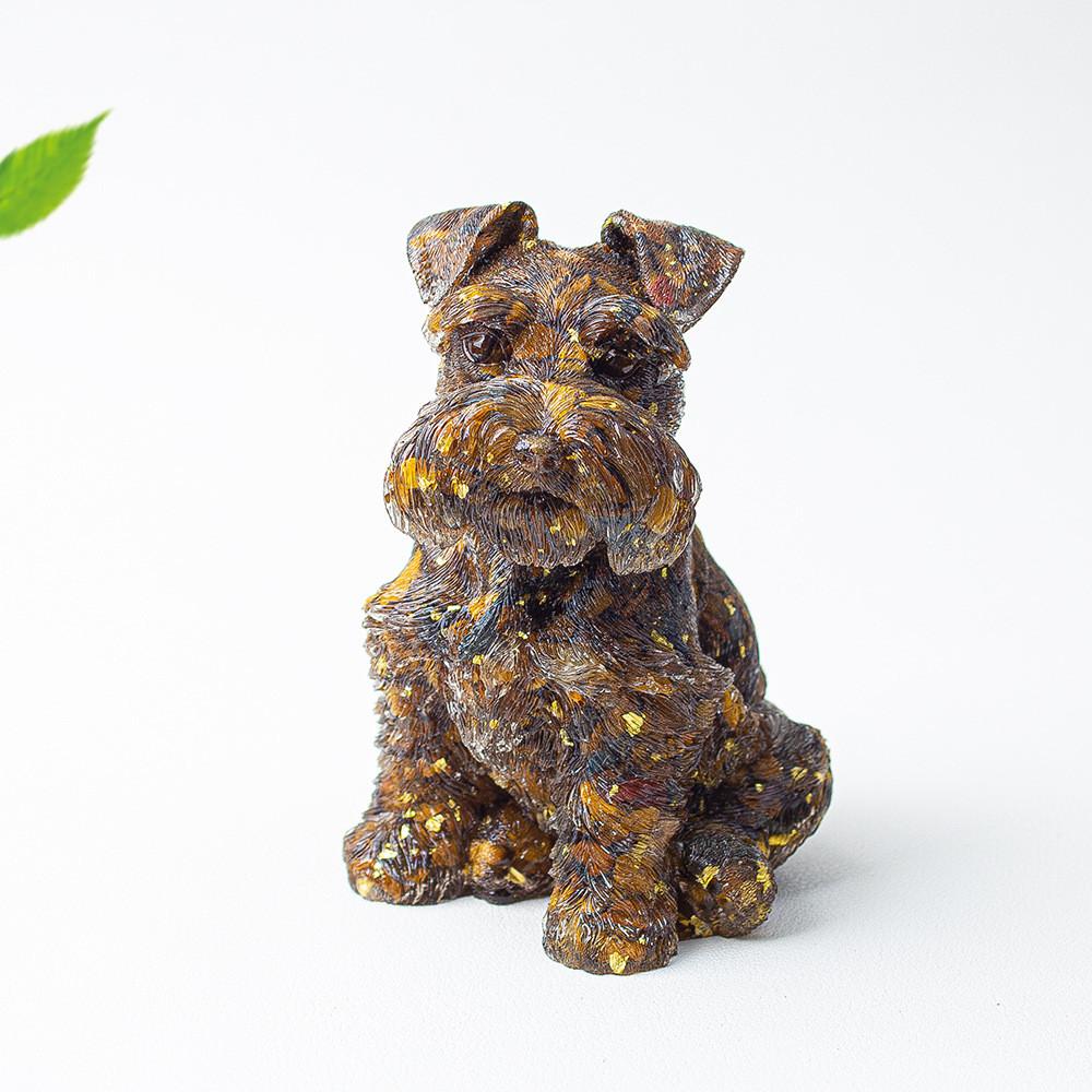 Crystal Obsidian Yellow Quartz Snow Snautery Dog Figurine For Home Decor And Gift Giving