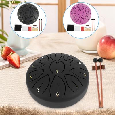 Tongue Drum Rain Drum Musical Metal Drums Set Stable Light-Weight Balmy Meditation Hand Drum Percussion for Musical Education