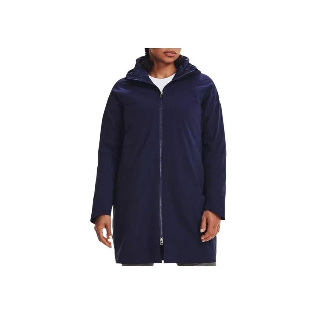 Under Armour Armour Daunenlogo Unifarben Kapuzen-Drei-in-Eins Langarm-Daunenjacke Damenjacken Marineblau 1365073-410