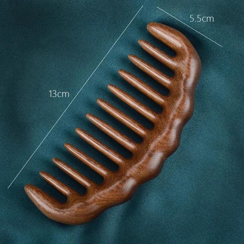 

Натуральный сандаловый гребень для волос с широкими зубьями, распутывающая расческа для волос, женские деревянные распутывающие гребни, антистатический массажер для кожи головы, уход за волосами