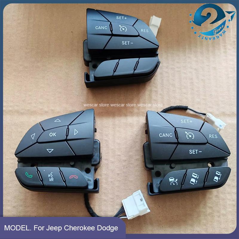 1PCS Car Steering Wheel Cruise Control Switch Button For Jeep Grand Cherokee 2016-2019 For Dodge Charger Challenger 2016-2018