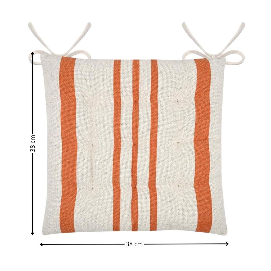 Manduel Chair Cushion 38X38 Orange Stripes