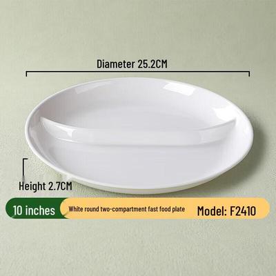 A5 White Melamine Rectangular Divided Plate
