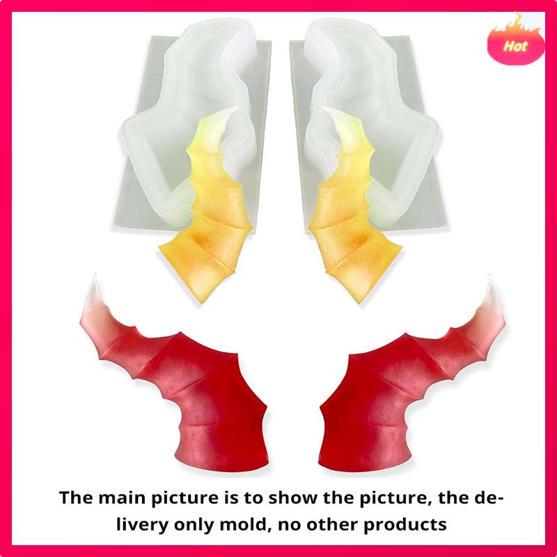 1Pair Devil Horns Silicone Mold 2.16In Animal Sheep Horn Shape Headband Keychain Pendant Resin Casting Mold