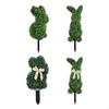 Easter Rabbit Topiary Green Artificial Rabbit Topiary Tree Pot Fake Easter Rabbit Plant Faux Plant for Porch P9YB
