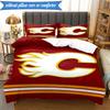 3PCS Flames Hockey Team Logo Bedding Set,Including 1pc Duvet Cover And 2pcs Pillowcases Perfect for Bedroom, Dormitory, Fan Christmas gift