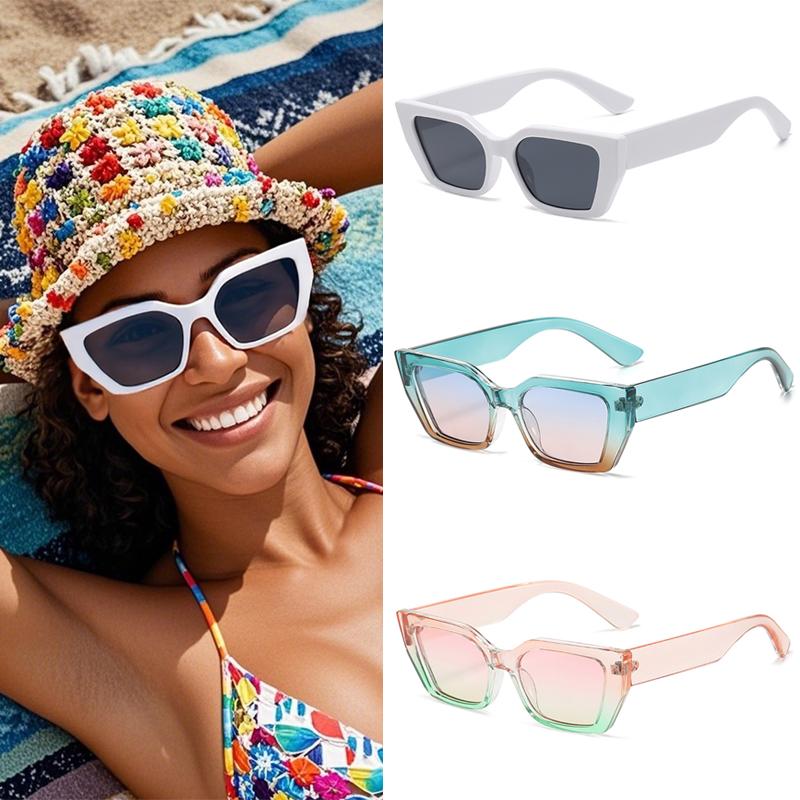 1/3pcs Fashion Polygonal Frame Women Sunglasses Retro UV Resistant Sunshade Sunglasses Trend Gradient Sea Salt Wear Glasses