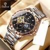 BINBOND Top Luxus Herren Automatische Mechanische Uhr Mondphase Wasserdichte Uhr Hohl-Tourbillon Edelstahl Herrenuhren