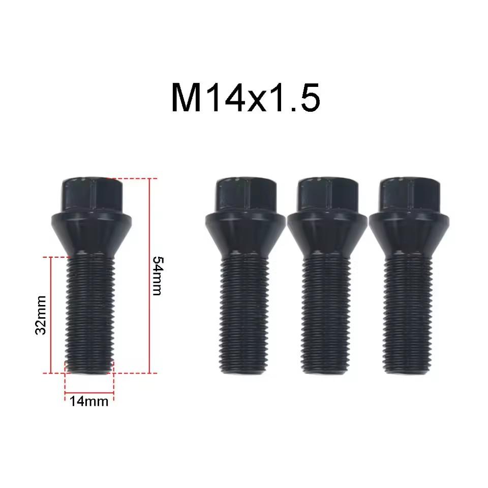 4 Stk. Radbolzen für BMW E90 E91 E92 E93 3 Stile Auto Universal Muttern Stehbolzen Schrauben M12 x 1.5 M14 x 1.5 M14 x 1.25 schwarz
