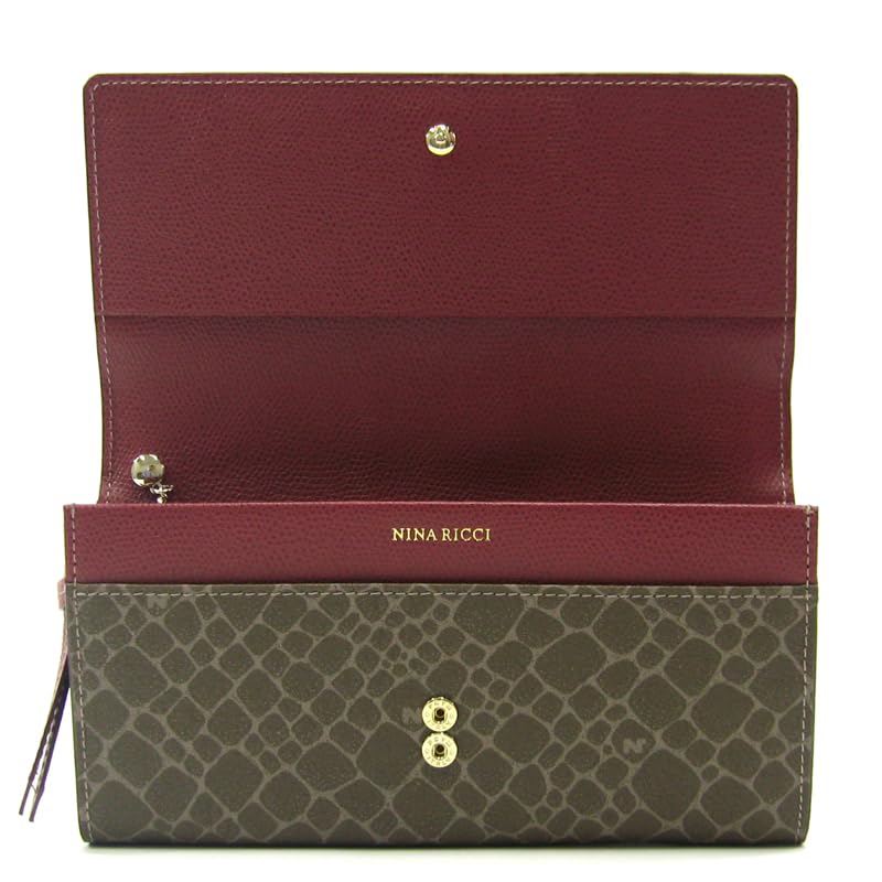 Nina Ricci Grain Nouveau Purse Bordeaux 85-8006 Women's