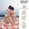 Custom 1pc Pink Hearts Cats Blanket, Soft And Comfortable Blanket, Casual Warm, Camping Travel Blanket, Birthday Gift Q910113
