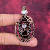 Evil Eye Red Fire Labradorite Pendant Copper Wire Wrapped Gemstone Jewelry
